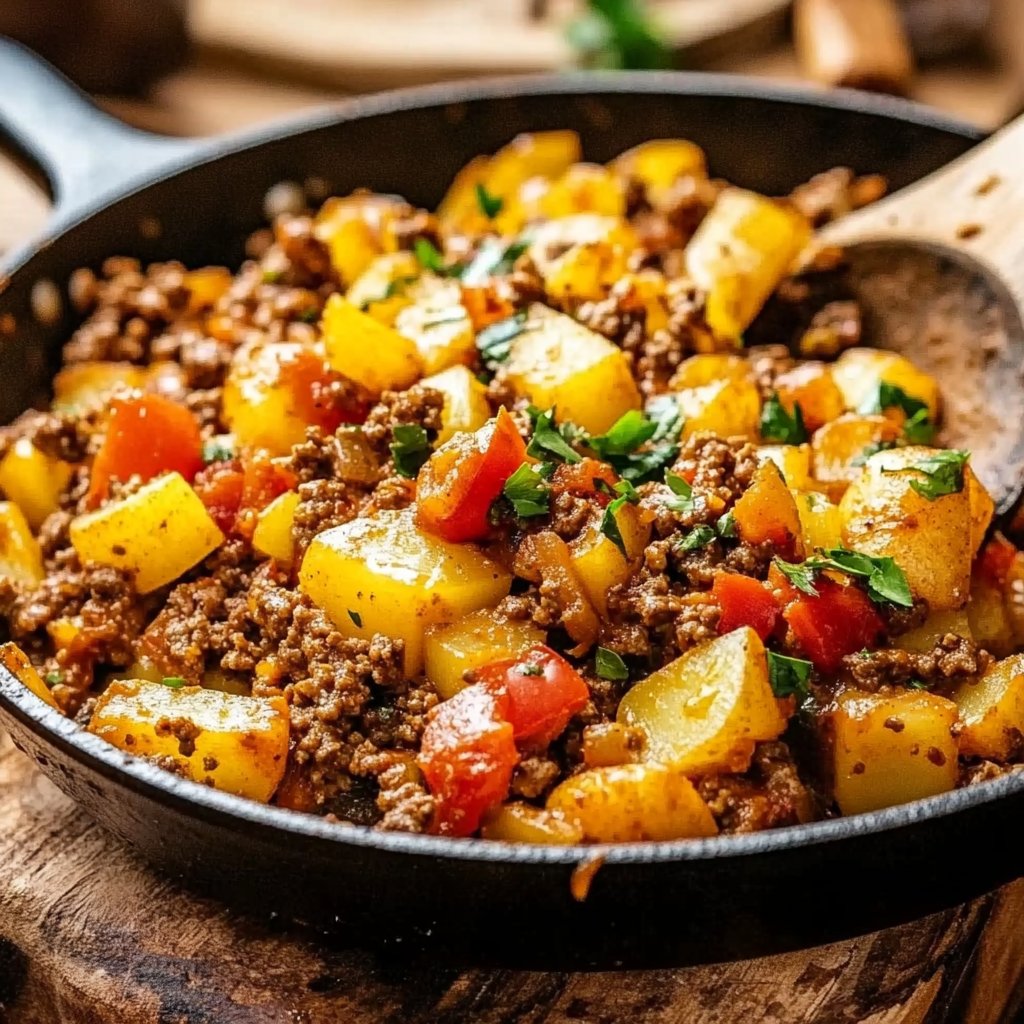 Southwest Ground Beef and Potato Skillet