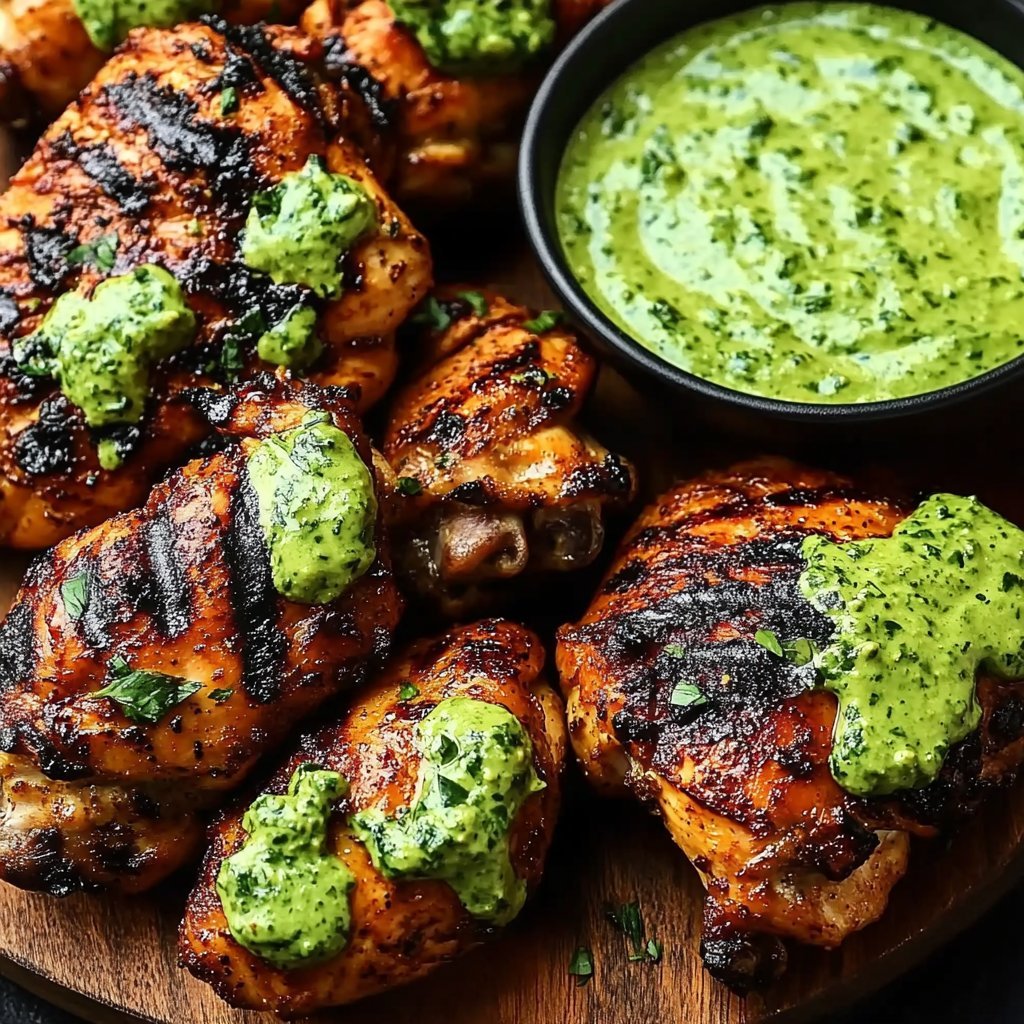 Peruvian Grilled Chicken with Creamy Green Sauce