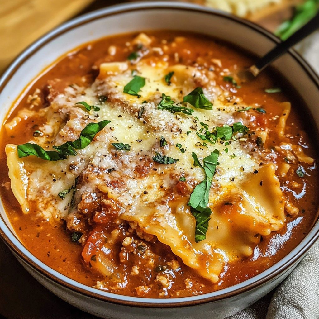 Easy Creamy Lasagna Soup