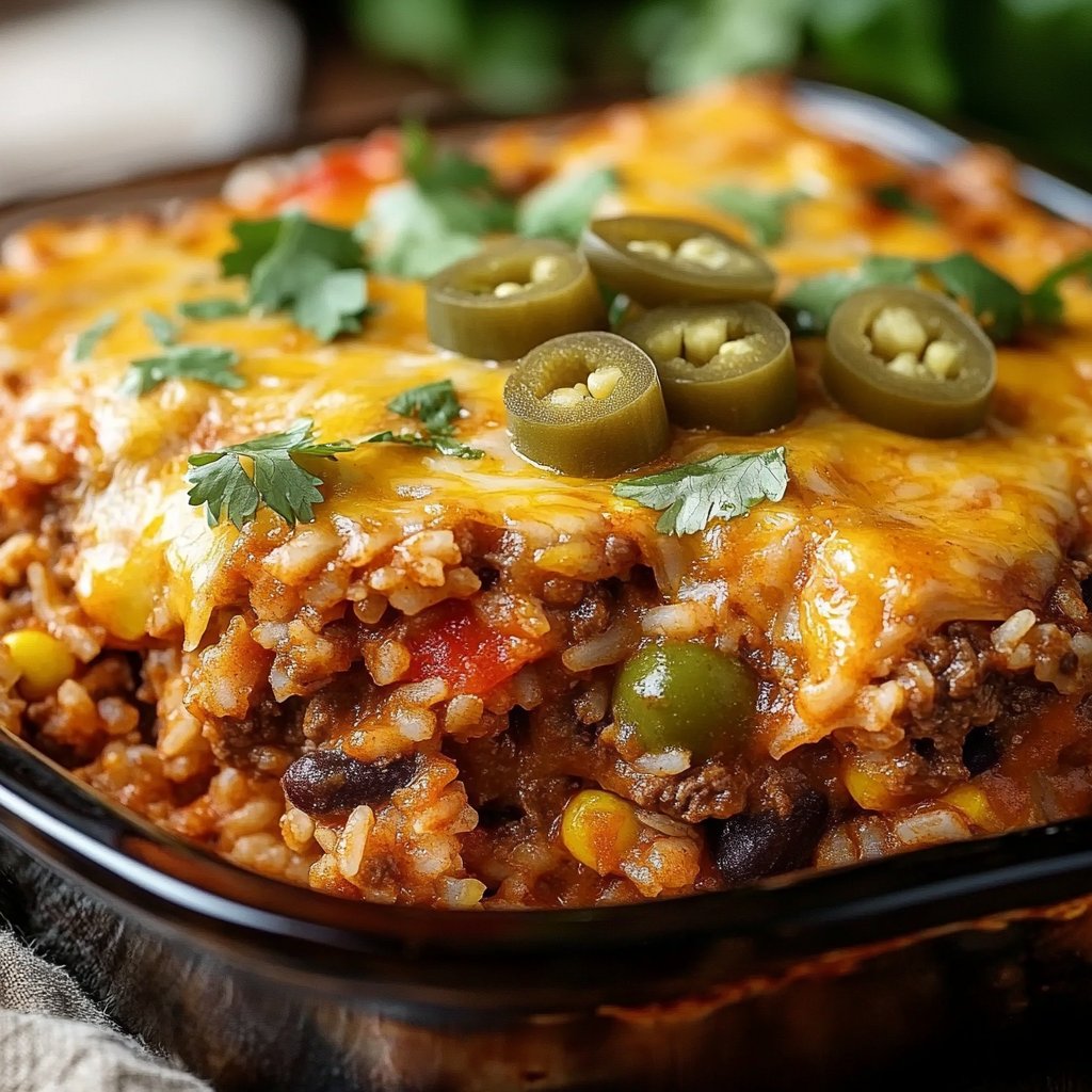 Beef Enchilada Casserole with Rice