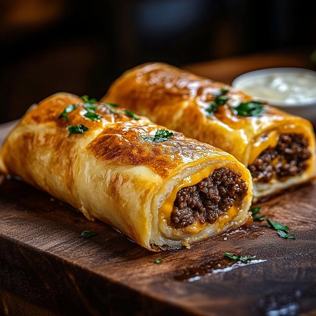 Garlic Butter Beef Cheeseburger Rollups