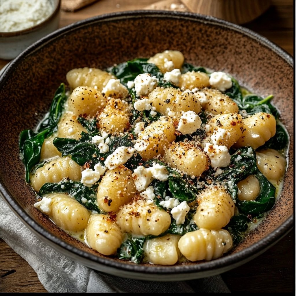 Creamy Gnocchi with Spinach and Feta