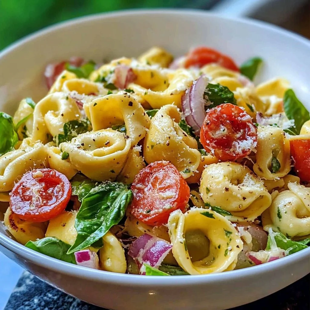 Delicious Grinder Tortellini Salad with fresh ingredients and vibrant colors