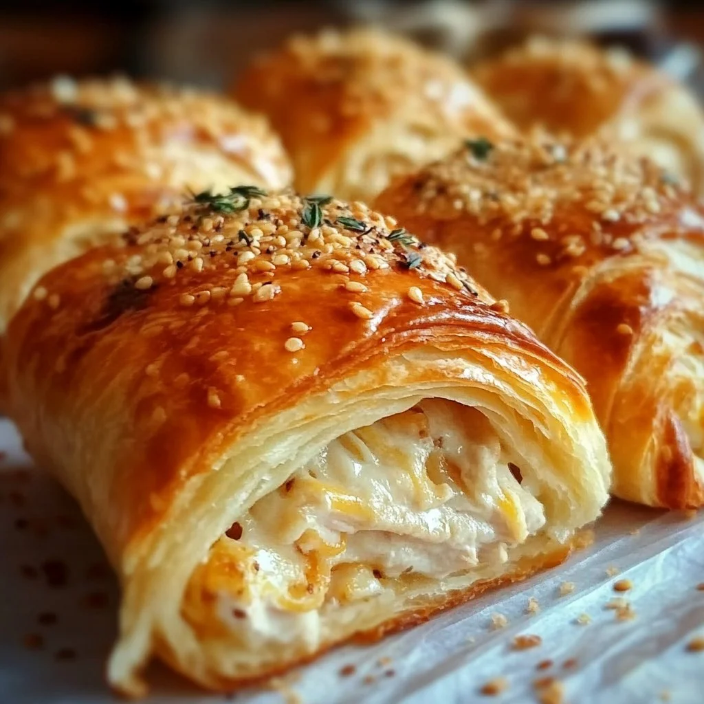 Melt-in-Your-Mouth Cheesy Chicken Crescent Roll served on a plate