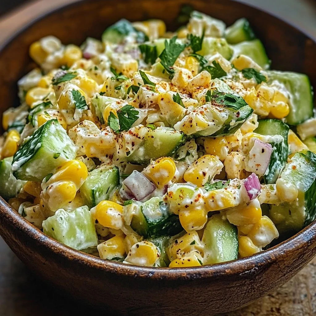 Street Corn Creamy Cucumber Salad That's Perfect for Summer Fun