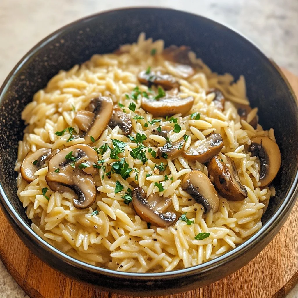 Tasty Orzo with Mushrooms