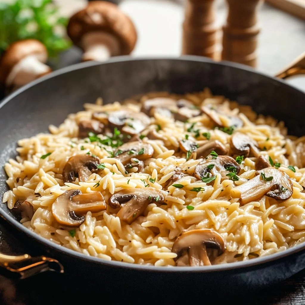 Tasty Orzo with Mushrooms